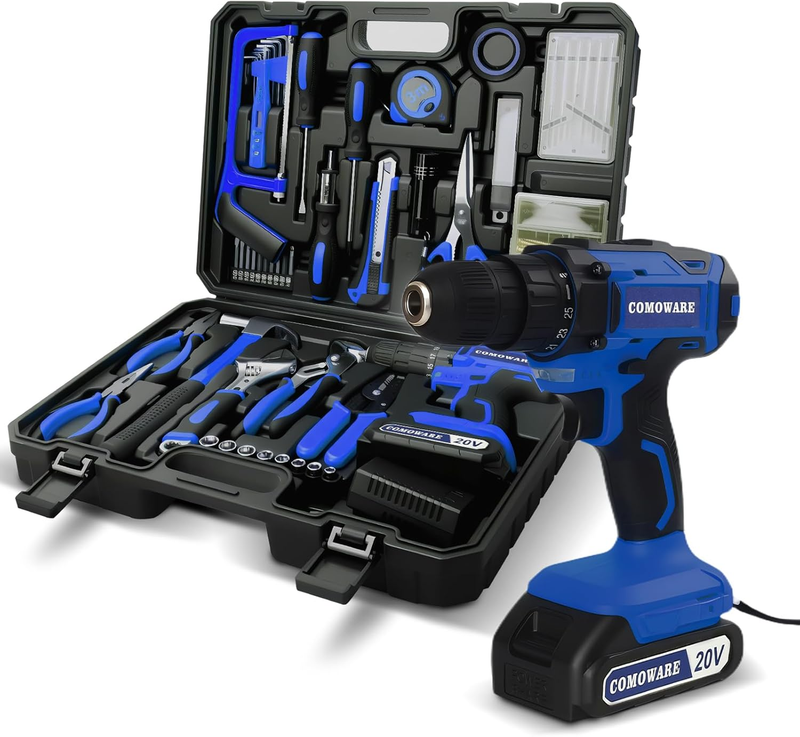 20V Cordless Drill Tool Set 120Pc Hand Tools Home DIY Office Garden Toolbox10