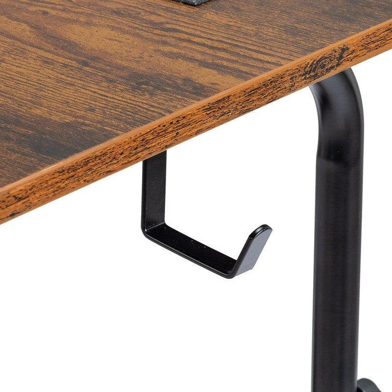 Rolling Computer Desk Stand Side Table Coffee Sofa End Cart w/ USB Charging8
