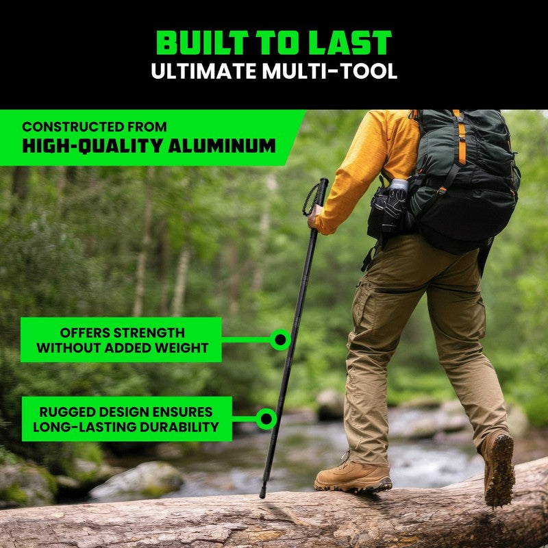 Hiking Stick with Survival Kit Durable Trekking Pole Camping Gear4