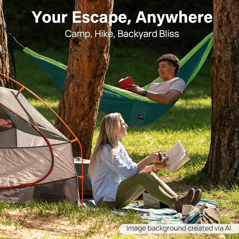 Portable Camping Hammock w/ Tree Straps & Carry Bag Outdoor Travel Hiking5