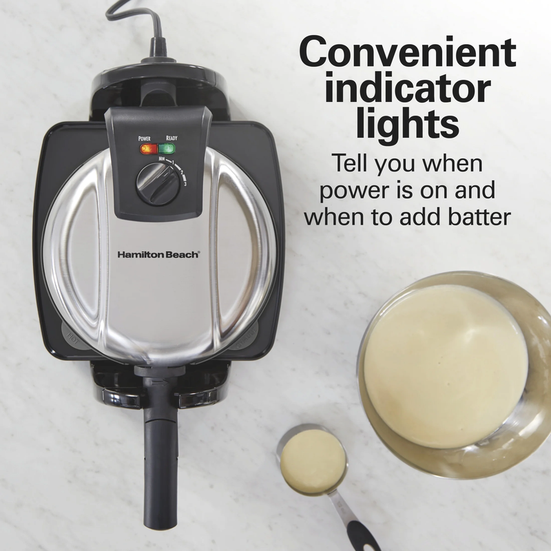Belgian Waffle Maker with Removable Non-Stick Grids, Roataing Waffle Iron, Stain6