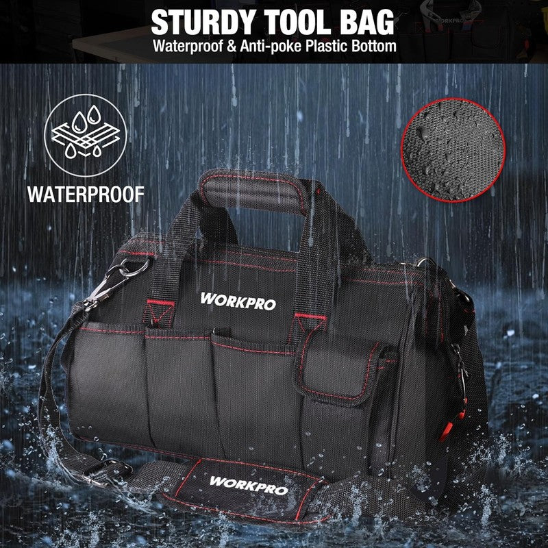 16" Close Top Wide Mouth Tool Bag Waterproof Rubber Base 1