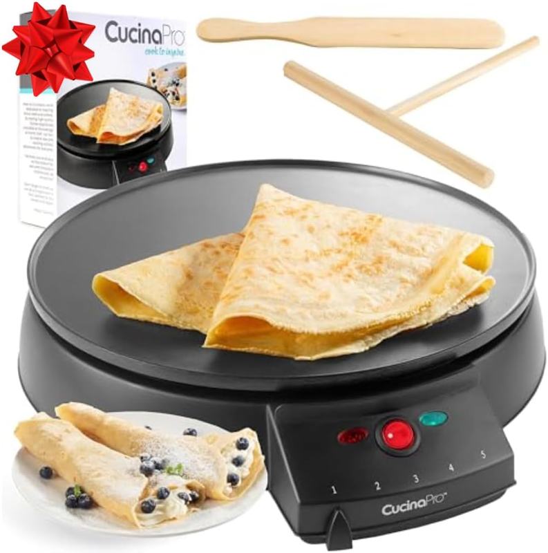 12" Electric Griddle & Crepe Maker Nonstick Pan Adjustable Temp Holiday Gift10
