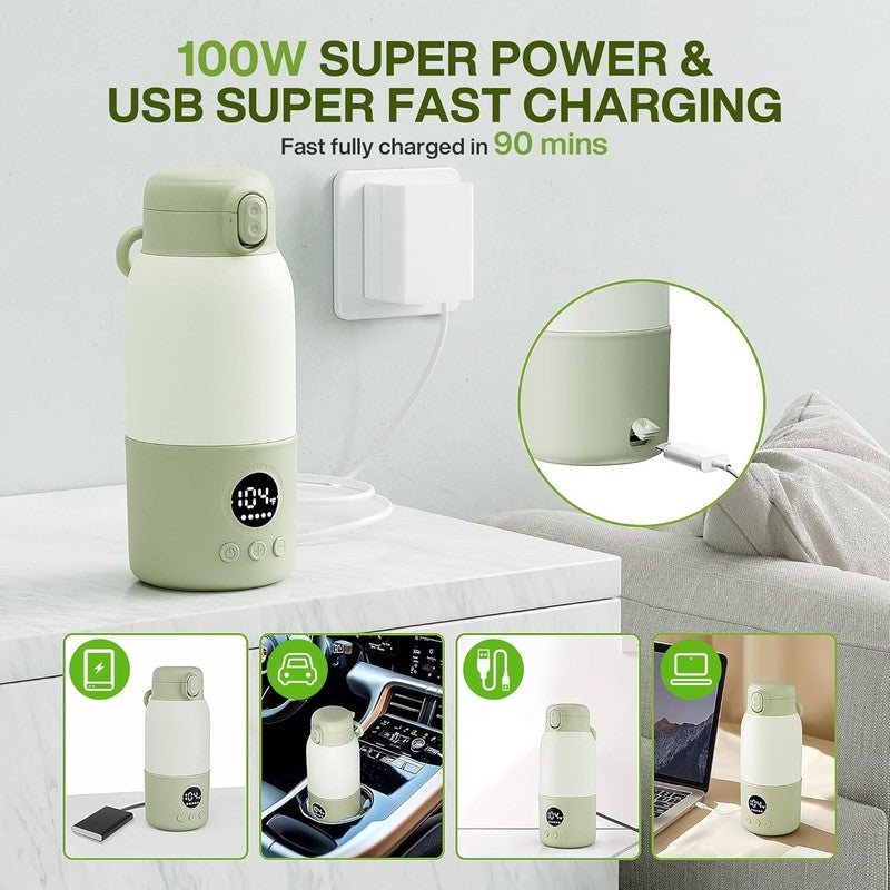 Portable Baby Bottle Warmer 12.8oz Fast Heat Breastmilk Formula Travel4