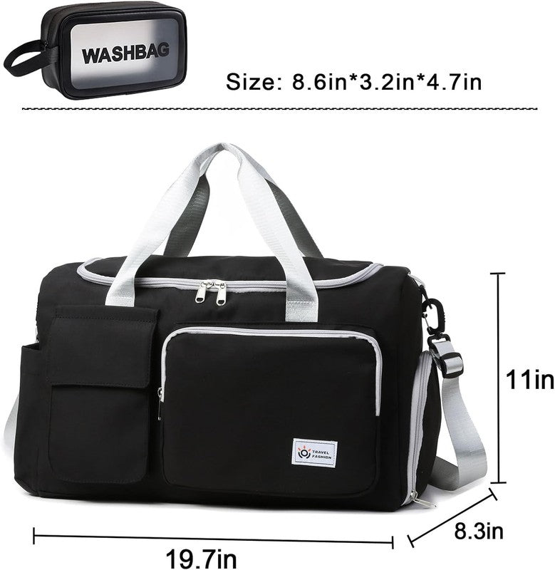 Women Gym Duffle Bag Carry On Travel Weekender w/ Shoe Compartment2