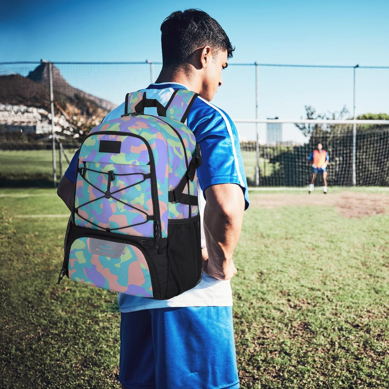 Soccer Basketball Backpack w/ Ball & Shoe Compartment Sports Travel Bag5