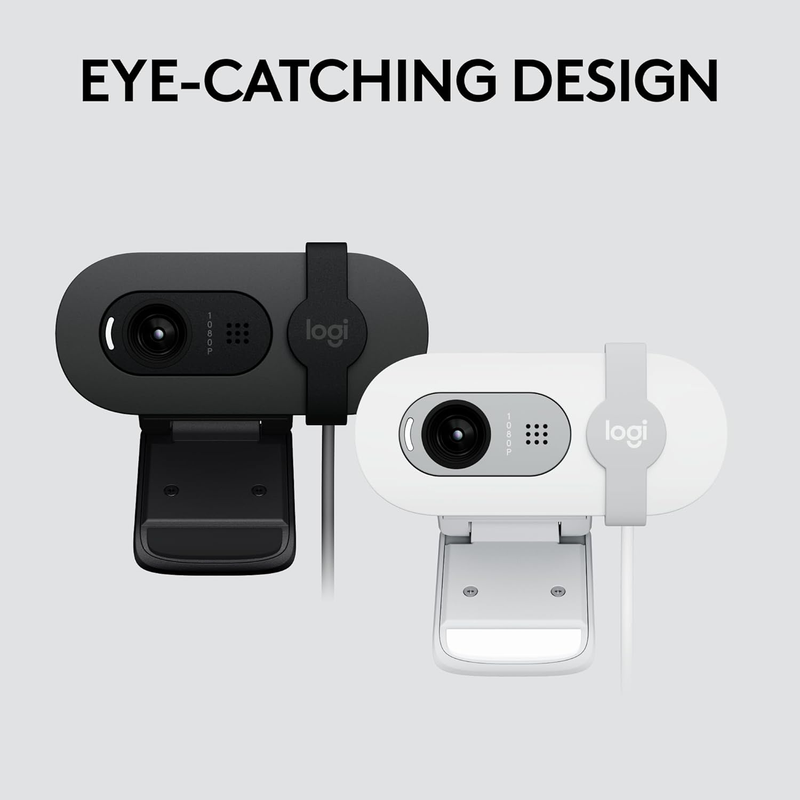 Brio 101 Full HD 1080P Webcam w/ Mic Shutter USB A Streaming PC Laptop Black6