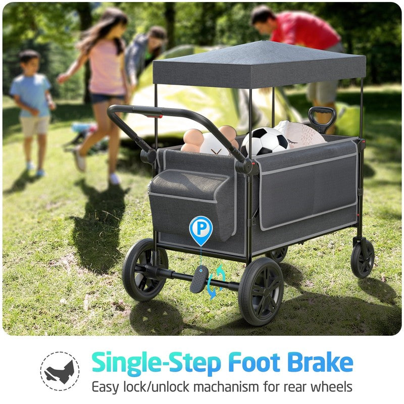 All-Terrain Stroller Wagon for Toddlers with Canopy, Parent Organizer, Adjustabl5