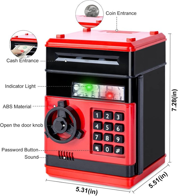 Piggy Bank Cash Coin Can ATM Bank Electronic Coin Money Bank for Kids Age 3-12, 2