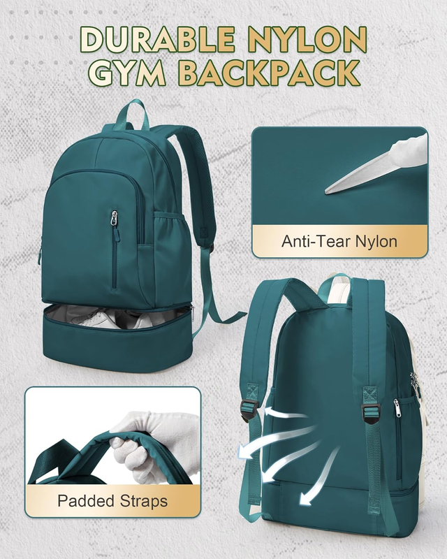 Gym Backpack for Women w/ Shoe Compartment Wet Pocket Travel Sports Bag1