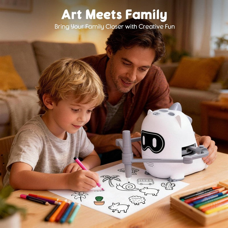 Learning Toddlers Toys, Drawing Robot for Kids with 100 Cards, Montessori Painti5