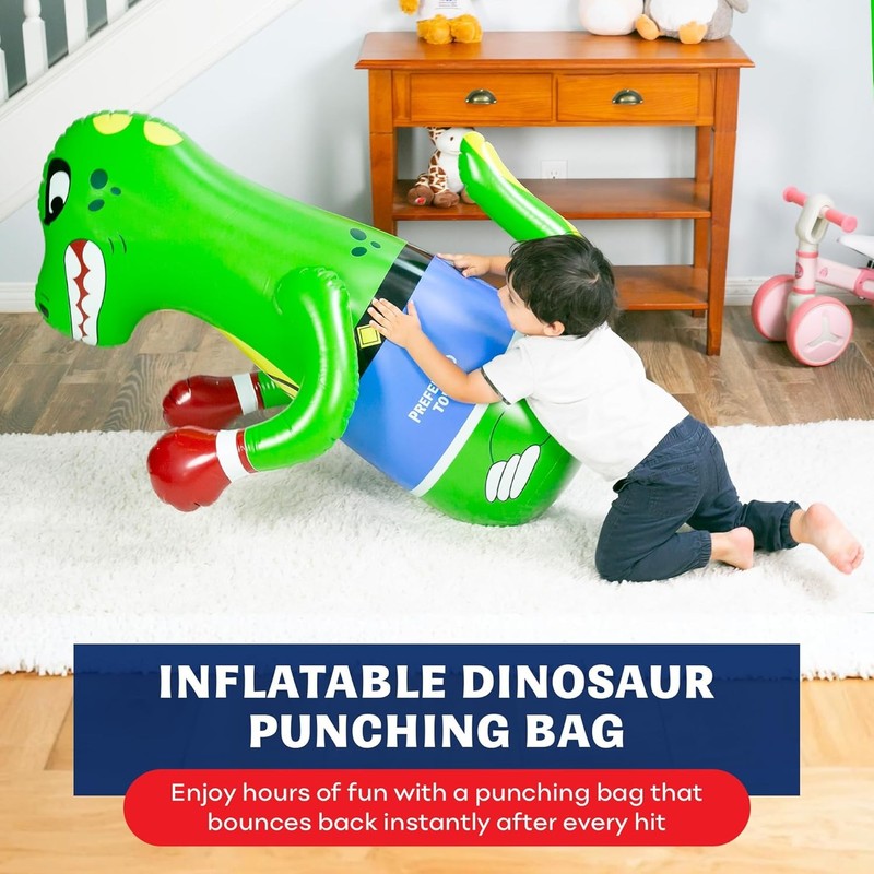 47" Inflatable Dinosaur Punching Bag for Kids   Durable Blow up Kids Punching Ba7