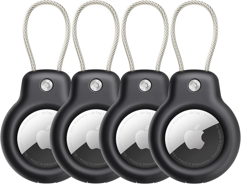 Airtag Holder Case with Keychain   4 Pack for Kids, Keys, Luggage Tracking8