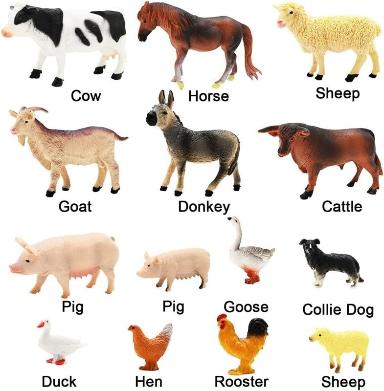 3 Pack Farm Toy Tractor with 40Pcs Plastic Farm Animals Figurines and Fence Farm5