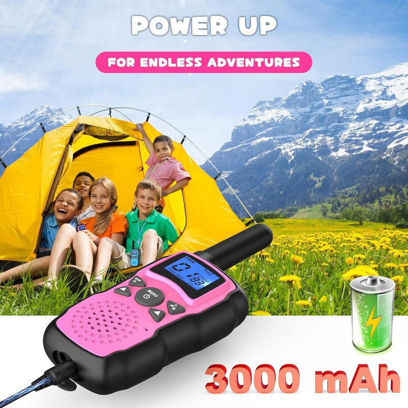 Wishouse Kids & Adult Walkie Talkies 3 Pack Rechargeable Toy Radios USB Charger1