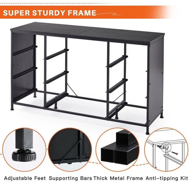 Wide Dresser TV Stand with 9 Drawers Dresser for Bedroom Chests of Drawers for L5