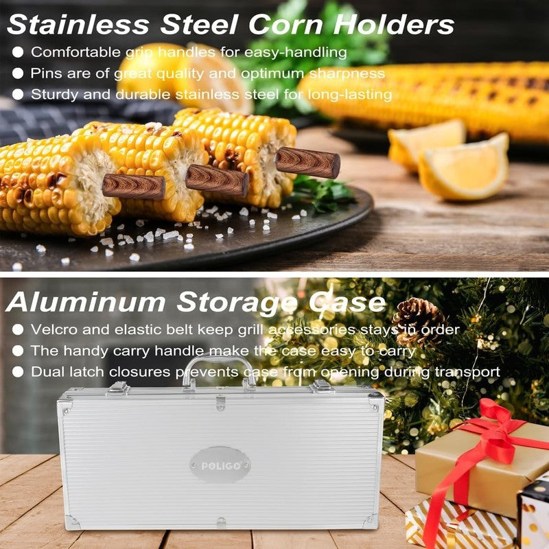 22PCS BBQ Grill Tools Set Stainless Steel with Case Gift for Men7