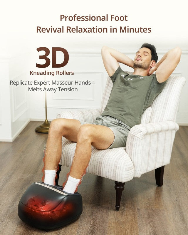 Shiatsu Foot Massager with Heat, Air Compression, Remote, White Adjustable Timer3