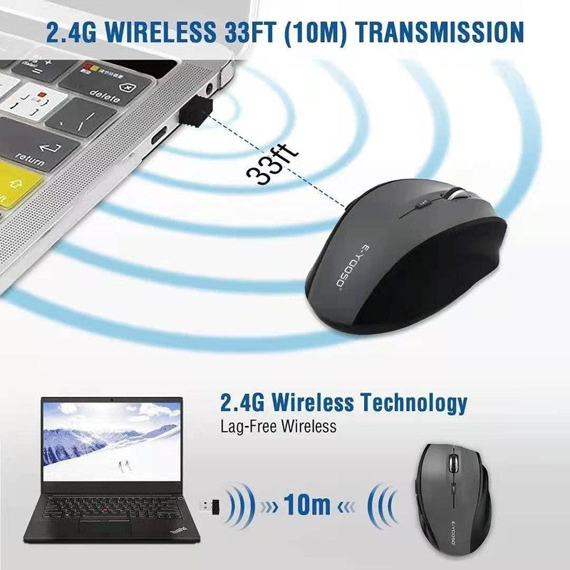 Wireless Mouse for Laptop, Portable Optical Computer Mouse, 6 Buttons, Cordless1