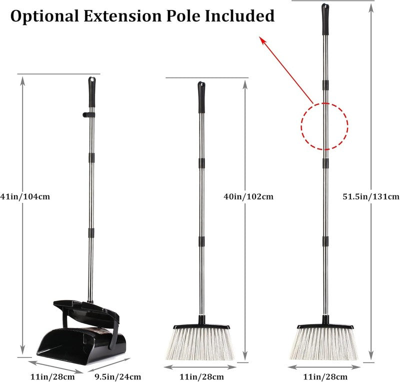Broom and Dustpan Set for Home with Lid Indoor Upright Dustpan Broom and Dustpan3