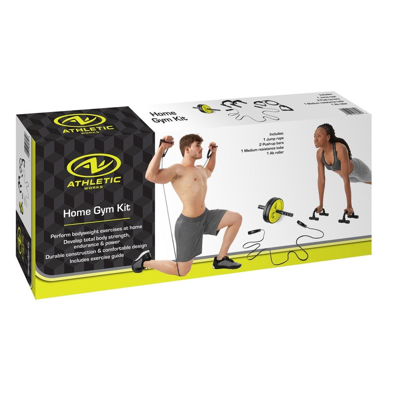 Home Gym Kit, Includes Resistance Tube, Ab Wheel, Jump Rope and Push-Up Bars7