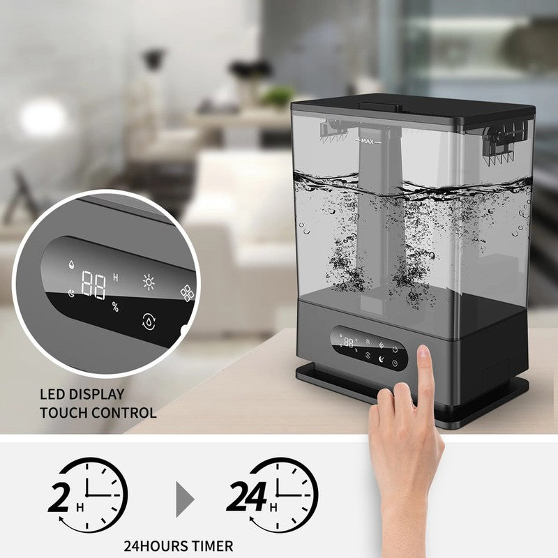 6.5L Large Top Fill Cool Mist Humidifier for Bedroom Home Black1