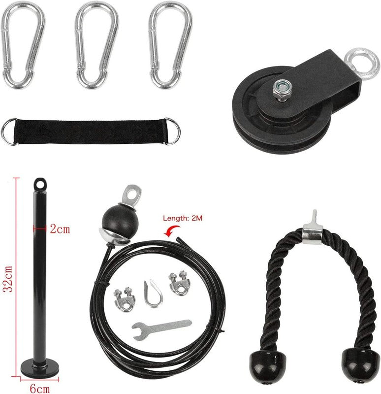 LAT Pull down and Lift Weight Pulley System Cable Machine Pulley Attachment for 1