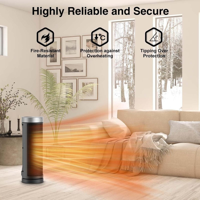 Portable Ceramic Space Heater w/ Remote, 3 Modes, Overheat & Tip Over Safety3