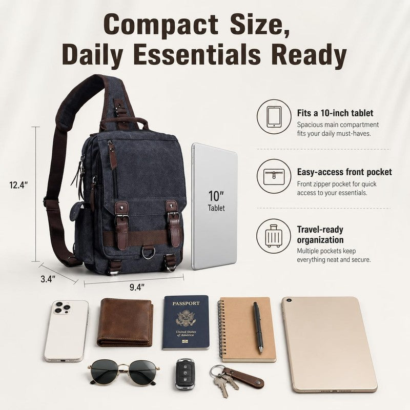 Retro Canvas Messenger Bag Unisex Crossbody Sling Shoulder Travel Work Daily2