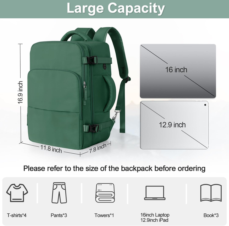 Travel Laptop Backpack Women Carry On Personal Item 16 Inch Waterproof8