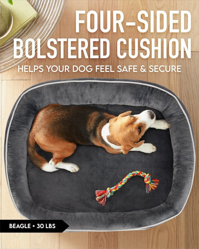Luxury Orthopedic Dog Bed for Large & Medium Dogs - 35" Gray Plush Comfort5