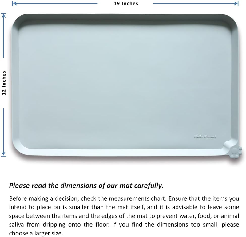 Silicone Pet Feeding Mat Waterproof Dog Cat Bowl Mat Raised Lip Battleship4