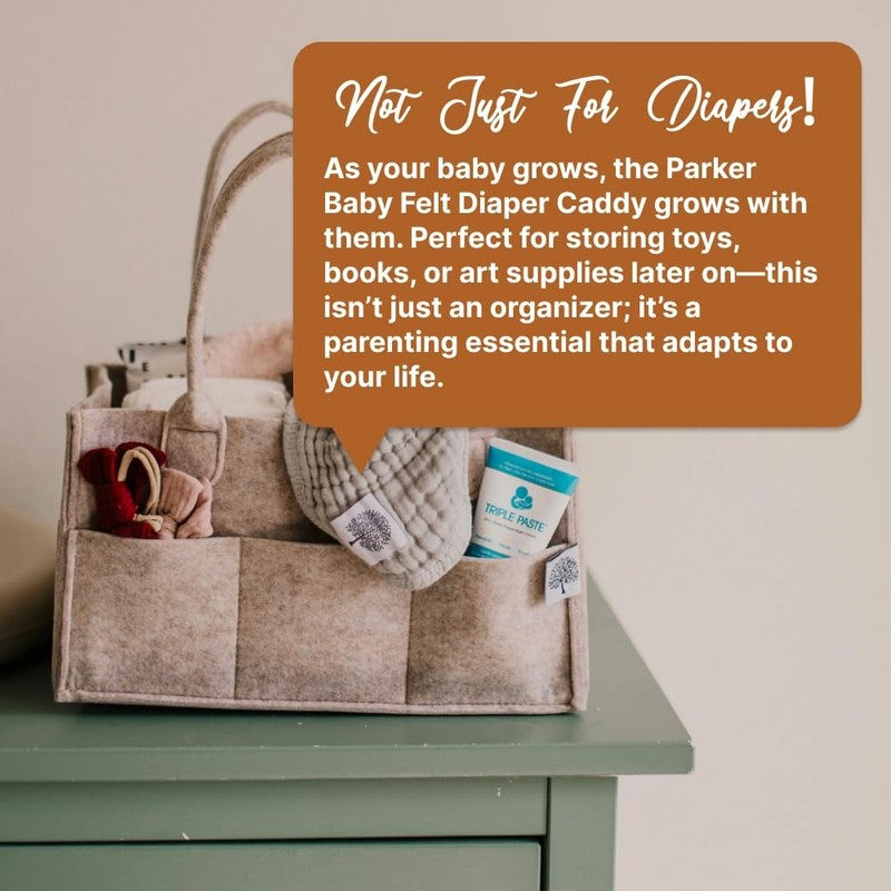 Parker Baby Diaper Caddy Nursery Storage Bin & Car Organizer Oatmeal6