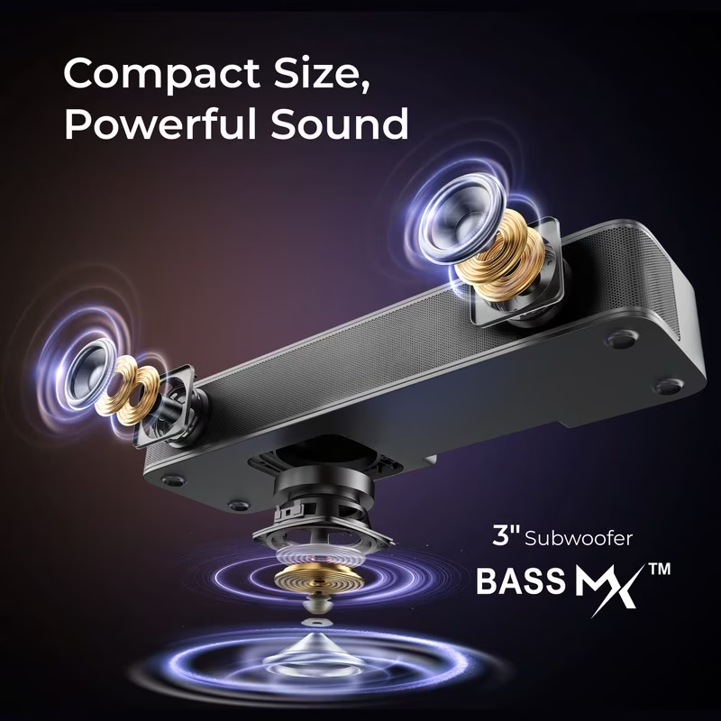 Poseidon M20 2.1CH Soundbar 120W Bluetooth 5.4 TV PC Sound Bar Subwoofer1
