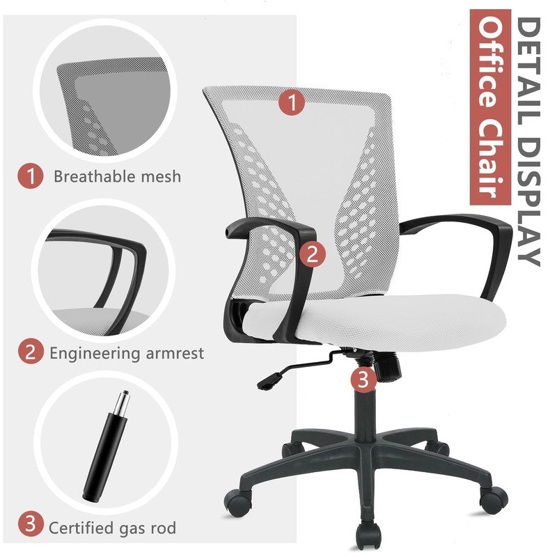 Ergonomic Office Chair, Lumbar Support, Adjustable Height with Armrests for Adul4
