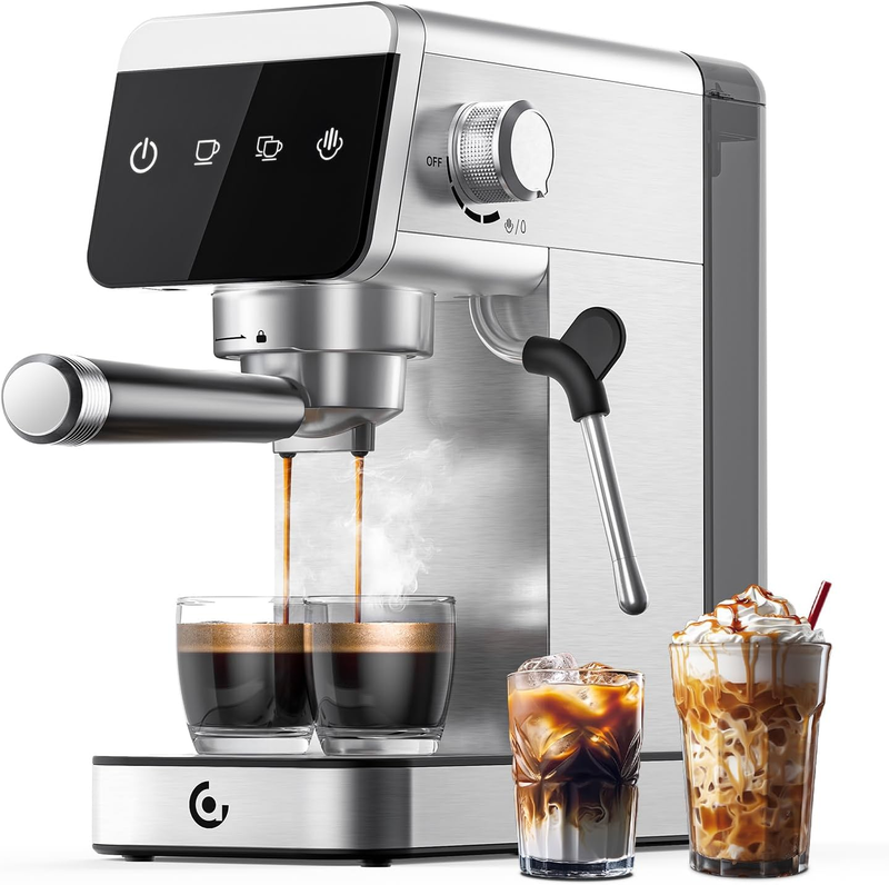 20 Bar Espresso Machine LED Touch Screen 41oz Compact Home & Office8