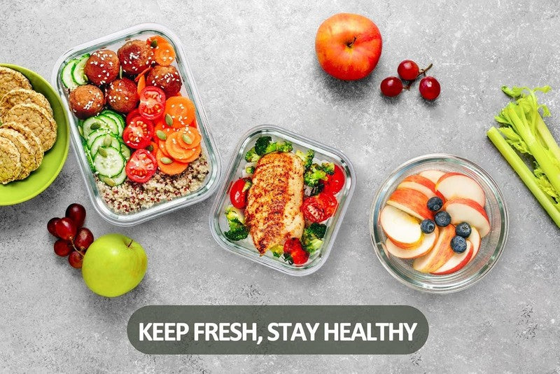 24 Piece Glass Meal Prep Containers Airtight Snap Lock Lids5