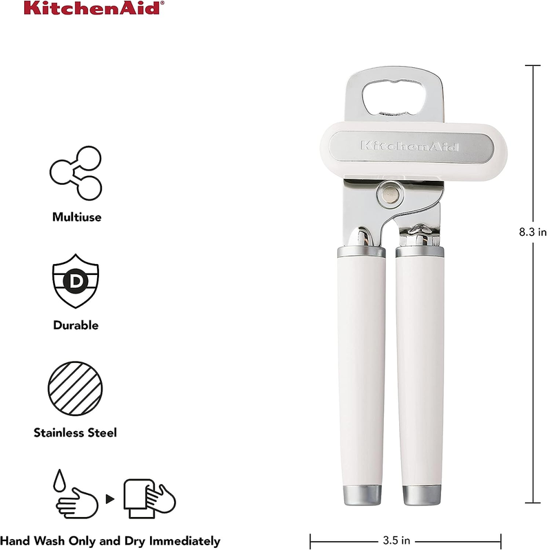 KitchenAid Classic Can Opener Bottle Opener Stainless Steel White1