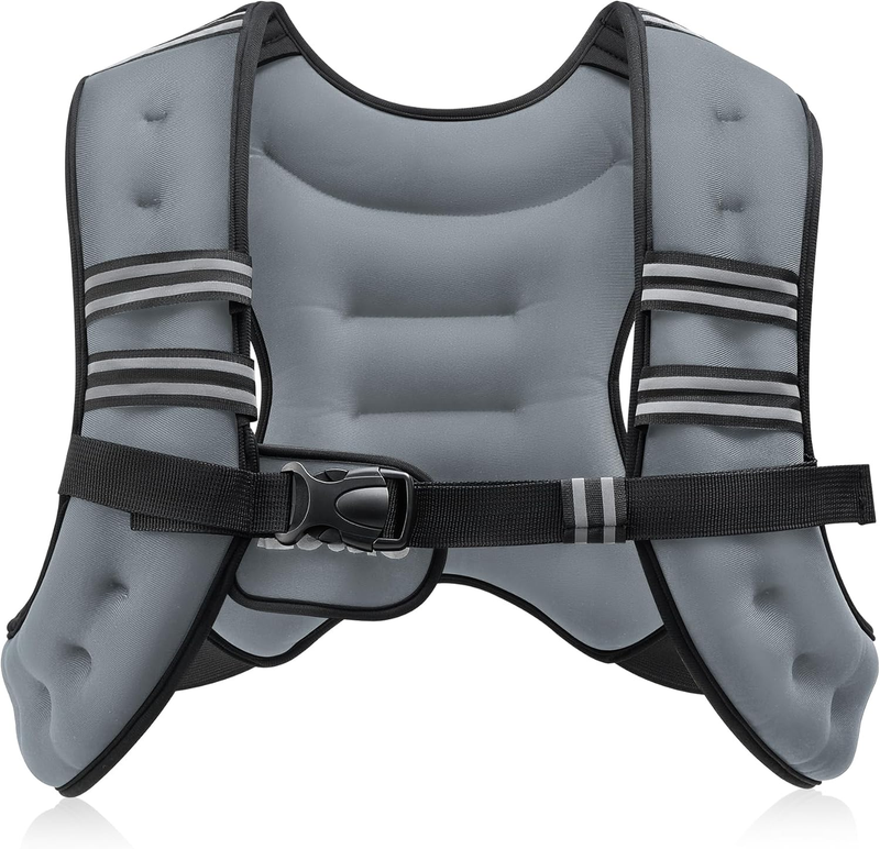Weighted Vest 12Lb Reflective Stripe Workout Strength Training Fitness Grey7
