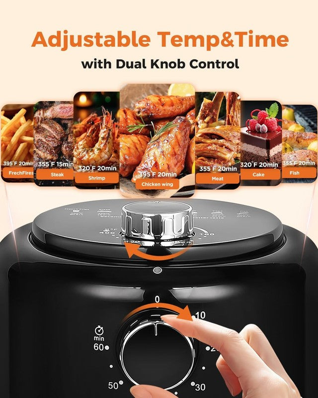 2.1QT Mini Air Fryer Compact Adjustable Temp & Timer Nonstick Basket2