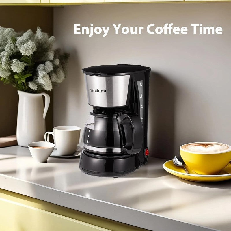 4 Cup Drip Coffee Maker 20oz Mini Coffee Machine Permanent Filter 650W5
