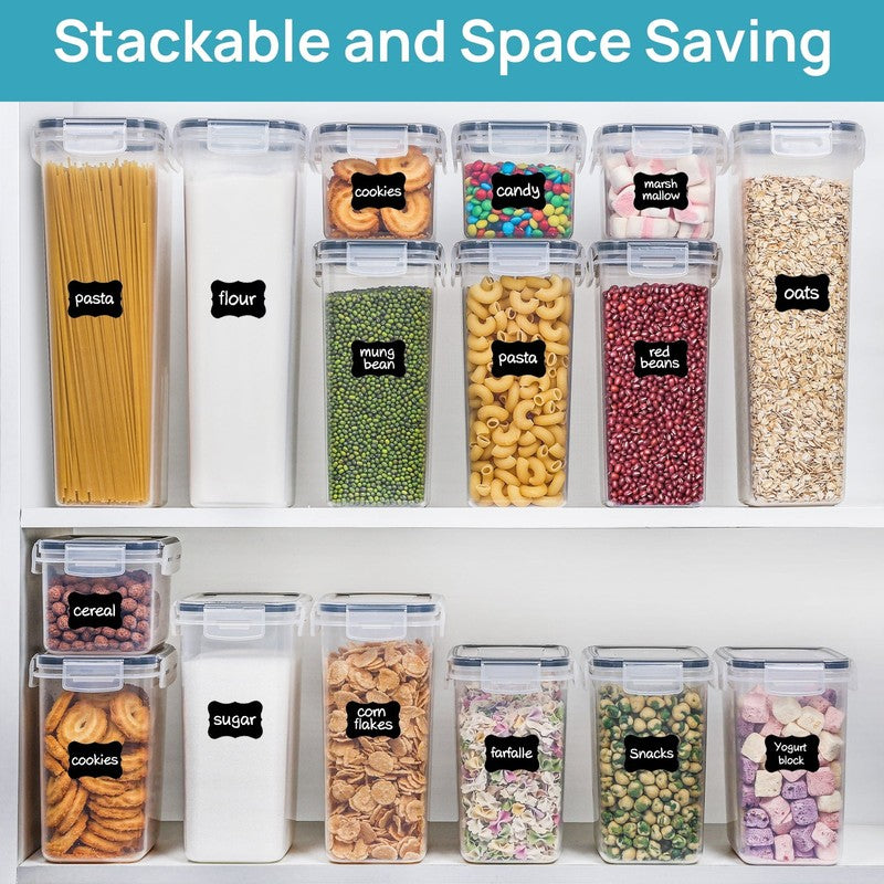 Airtight Food Storage Containers Set, 38Pcs Plastic Kitchen and Pantry Organizat6