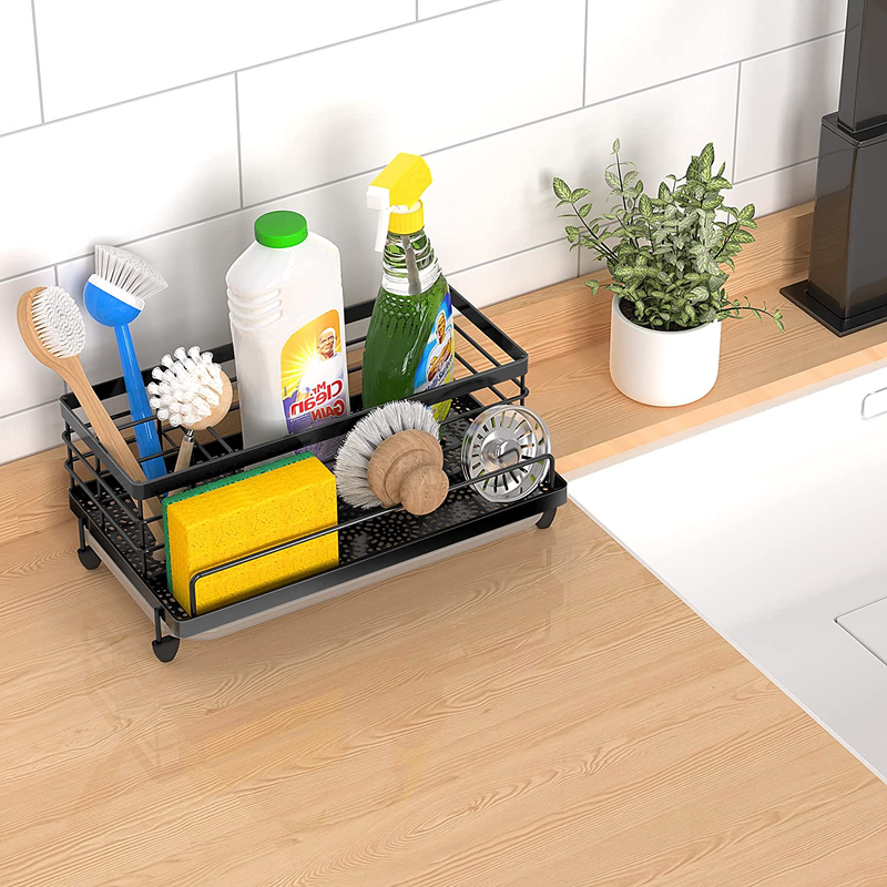 Sponge Holder , Caddy Organizer, Sink Accessories with Drip Tray, Rustproof and 6