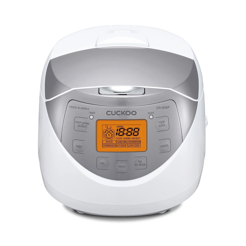 Rice Cooker & Warmer 12 Cup Smart Fuzzy Logic Nonstick Inner Pot White and Gray 0