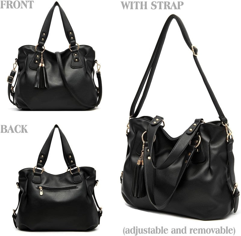 4Pc Women’s Handbag Set Shoulder Top Handle Satchel Hobo Tote Purse2