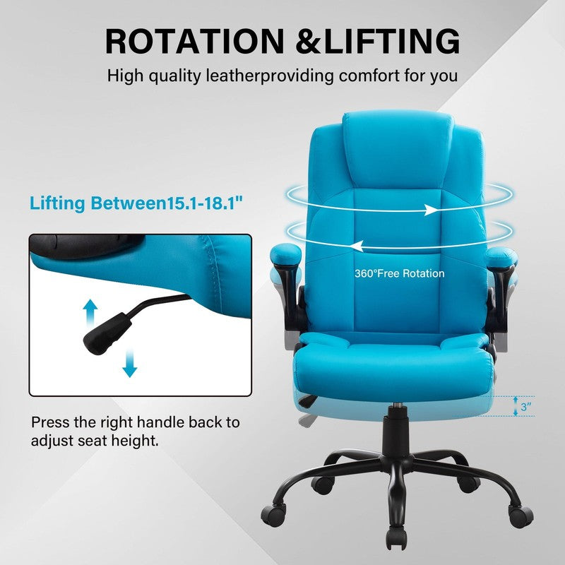 Leather Office Chair, Big and Tall Office Chair 400LBS Wide Seat Ergonomic Compu5