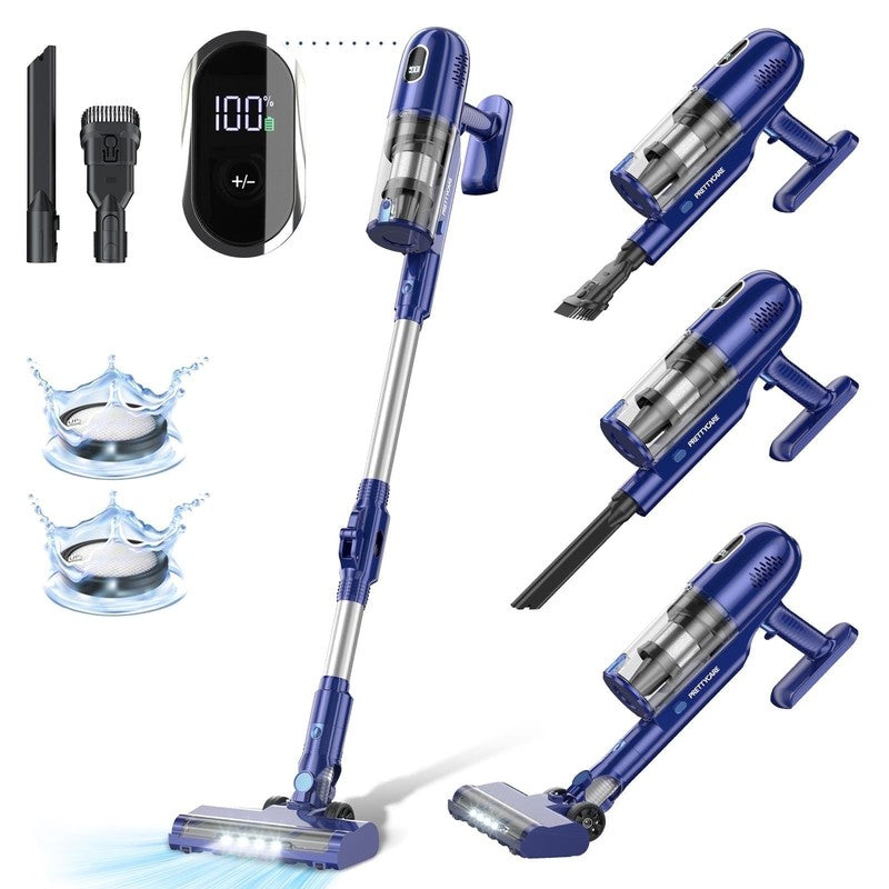 Cordless Vacuum Cleaner, 30Kpa/45Min/7 In 1 Stick Vacuum with Foldable Pole, P11