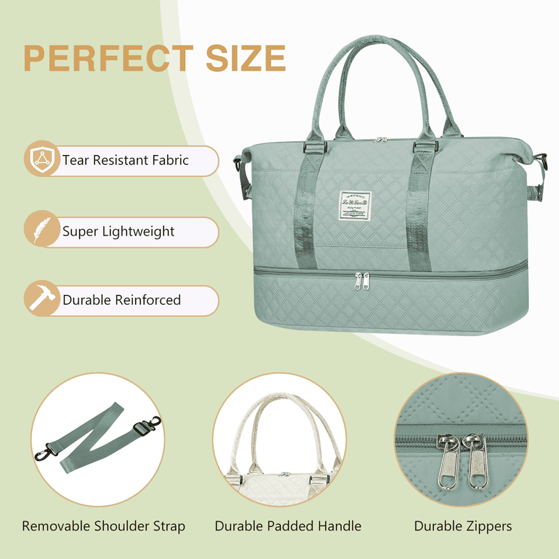 Weekender Bags for Women, Travel Duffel Bags with Shoe Compartment, Personal Ite6