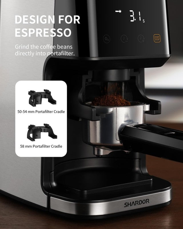 Conical Burr Espresso Grinder Touchscreen 51 Settings Anti-Static Stainless4