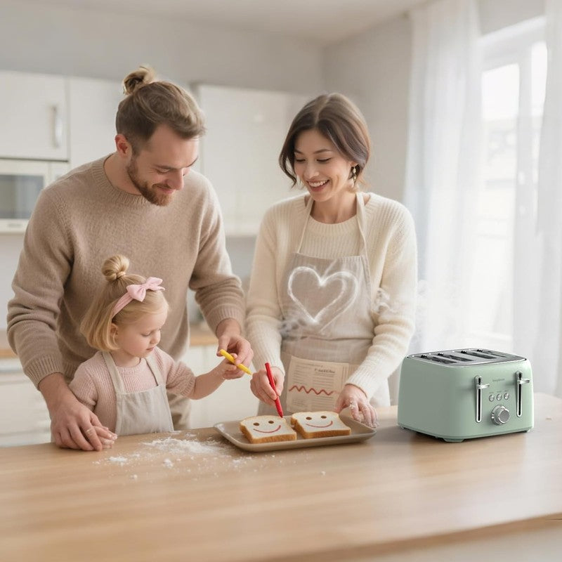 4 Slice Stainless Steel Toaster Extra Wide Slots High Lift 6 Family Kitchen6